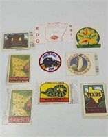 Vintage Travel State Stickers and one patch