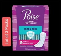 Lot of 3 Packs - Poise Ultra Thin Postpartum Incon