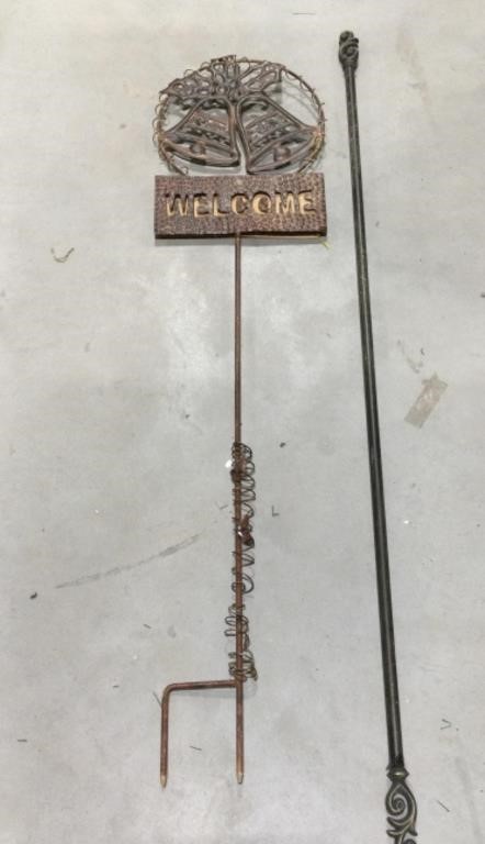 Metal welcome sign & rod-47 & 54in