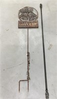 Metal welcome sign & rod-47 & 54in