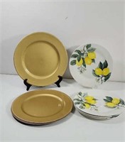 Lemon dinner plates with chargers 4 Total
