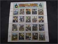 Sheet of Civil War Stamps
