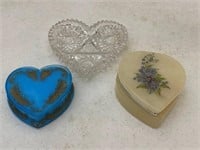 Heart Shaped Trinket Boxes & Bowl
