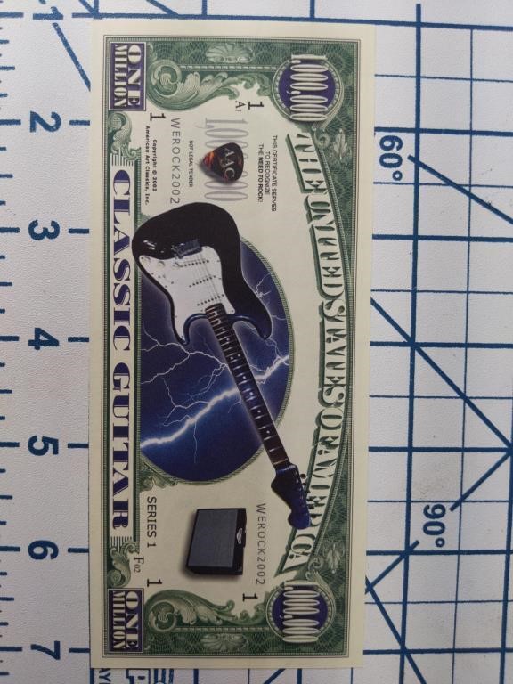 Classic guitar novelty banknote