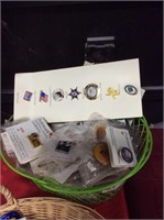 Basket of assorted pins