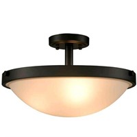 3-Light 16" Modern Semi-Flush Mount with Frosted G