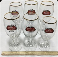 6pc Stella Artois stemware glasses