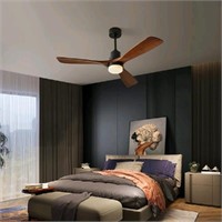 Chriari Ceiling Fans with Lights, 3 Wood Fan Blade