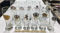 11 glasses w/ Oberdorfer, Erdinger & Paulaner