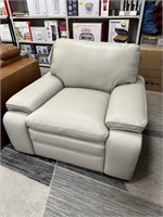 Trayton Leather Chair, Beige (new - Out Of Box)