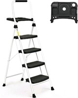 SocTone, 4 Step Ladder, Folding Step Stool with To