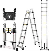 Soctone Telescoping Ladder A Frame 12.5 Ft Compact