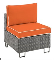 Futpemon Single Patio Chair Wicker Weave Orange