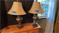 Table Lamps - height 33” width of lampshade 19