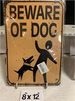 Tin sign Beware