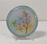 Vintage Mini Apple Blossom Cake Plate with Gold