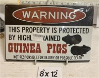 Tin sign Guinea pigs