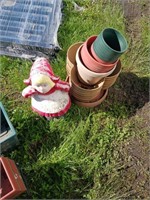 ROUND PLANTERS,YARD KNOME