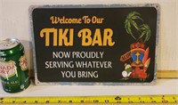 Tiki Bat BYOB Tin Sign 12×8