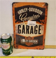 Harley Garage Tin Sign 12×8