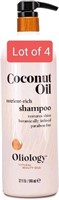 Lot of 4, Oliology Coconut Oil Shampoo – (32 oz)