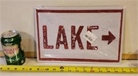 Lake (To Right) Sign 12×8
