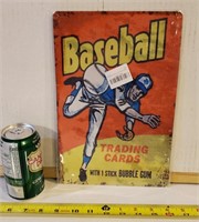 Baseball Tin Sign 12×8