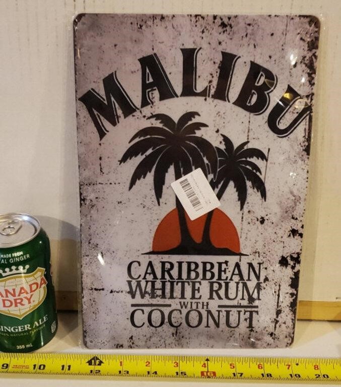 Malibu Rum Sign As Is