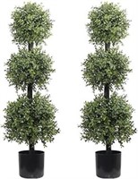 38''t Outdoor Boxwood Triple Ball Topiary Potted