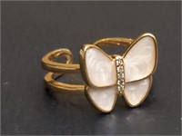 Size 8 pink butterfly ring