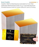 Tandefio 1000 Pcs Metal Business Cards Bulk 0.21