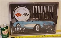 17×12 Corvette Embossed Edged Sign