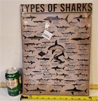 Guide To Sharks 12×17 Tin Sign