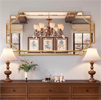 ($510) Kelly Miller 24"x48" Large Gold Mirror for