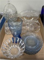 TRAY OF ASSORTED CUT GLASS, MISC