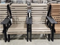 (2) Tan/Black Poly Chairs
