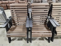 (2) Dark Brown/Black Poly Chairs
