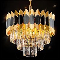 Catiner Modern Crystal Chandeliers,small Black