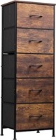 Wlive Fabric Dresser, 5-drawer Tall Dresser For