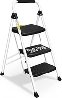 Soctone 3 Step Ladder, Folding Step Stool For