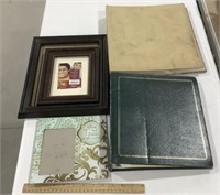 3 picture frames w/ 2 albums