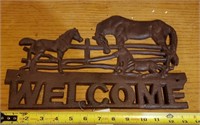 Horse Cast Welcome Sign