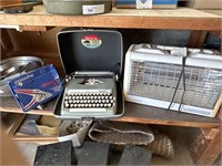 Typewriter, heater & airbrush