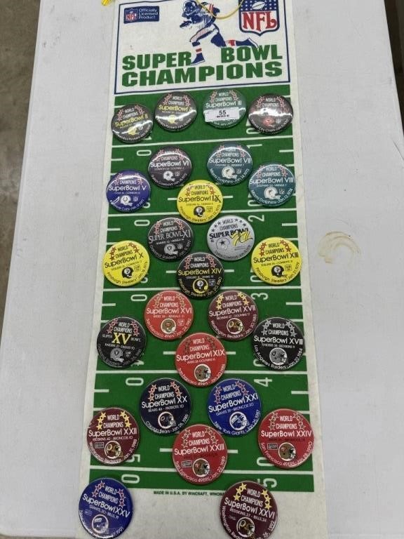 1968-1992 Superbowl Champion buttons