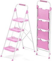 Kingrack 4 Step Ladder, Sturdy Step Stool With