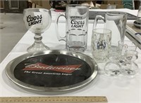 Glass Coors Light beer mugs, Jack Daniel shot
