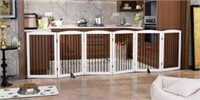 Pupetpo Freestanding Pet Gate For Dogs, Indoor