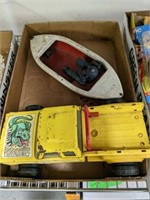 NYLINT TRUCK, VINTAGE METAL BOAT WITH WHEELS