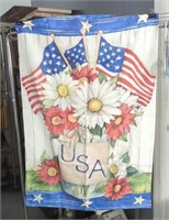 Large USA America Flowers Garden Flag 28x40