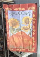 Large Welcome Harvest Pumpkins and Sunflowers